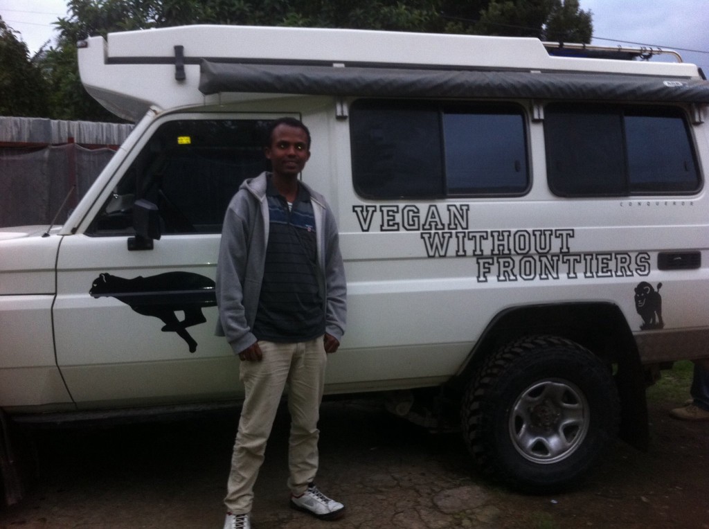 Mesfin next to Troopy!