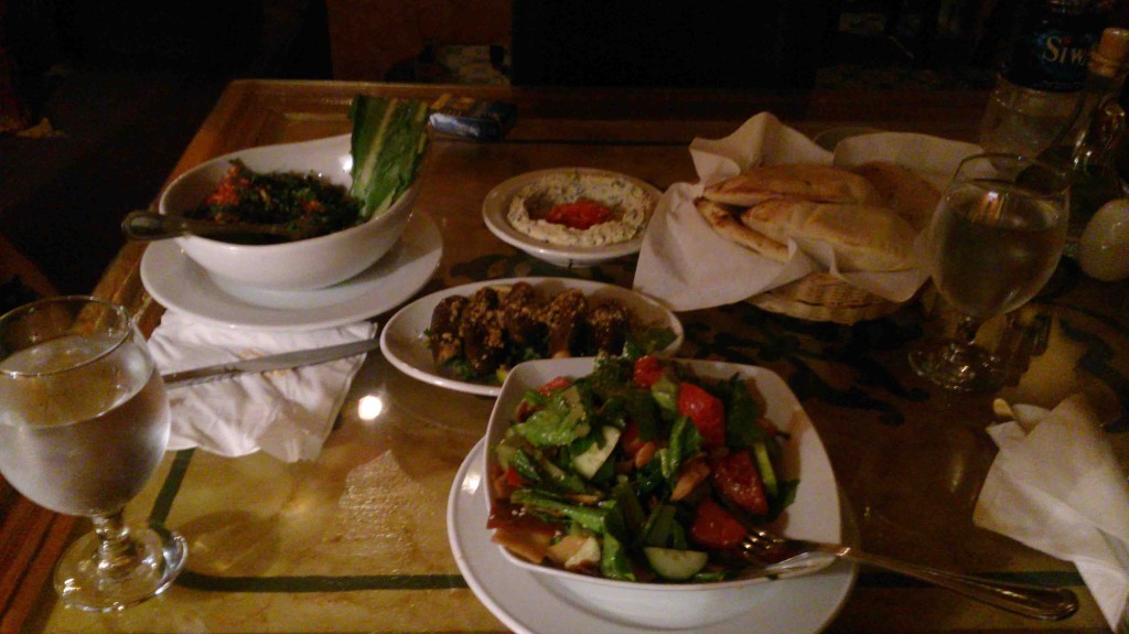 Lebanese restaurant in Cairo Taboula, vegan meal