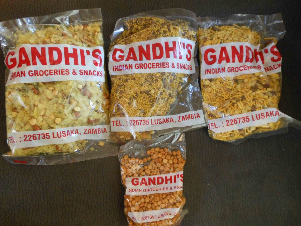 Indian snacks bought in Lusaka