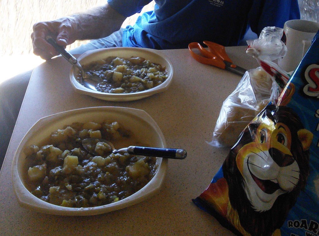 Potato leek soup and salt&vinegar Simba crisps