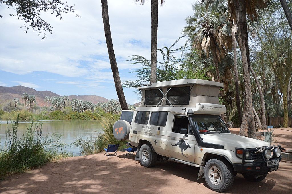 Camping above the Epupa Falls