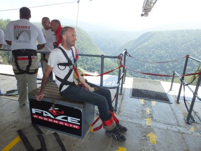 Jonathan and Leo about to step off at 216m