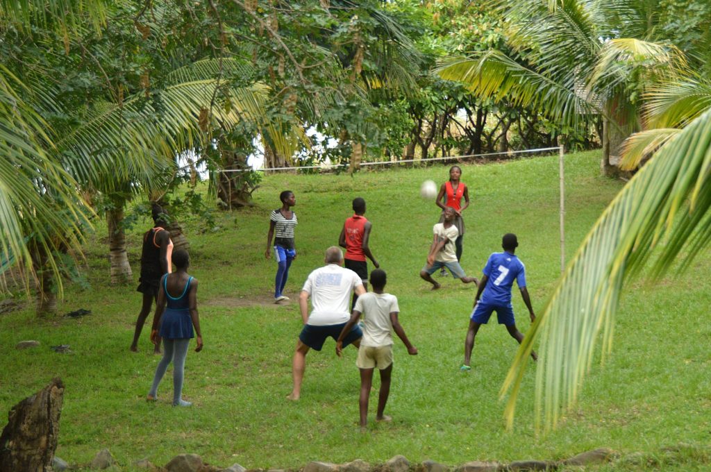 Early Morning Volleyball Training, Cocoa Village, Lake Bosumtwe