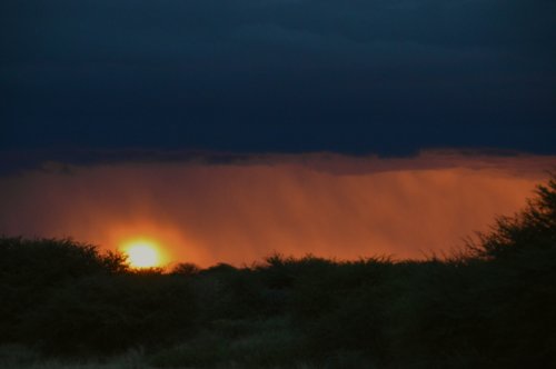 Thunderstorm at sunset, Botswana