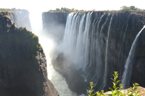 Victoria Falls from the Livingstone side.